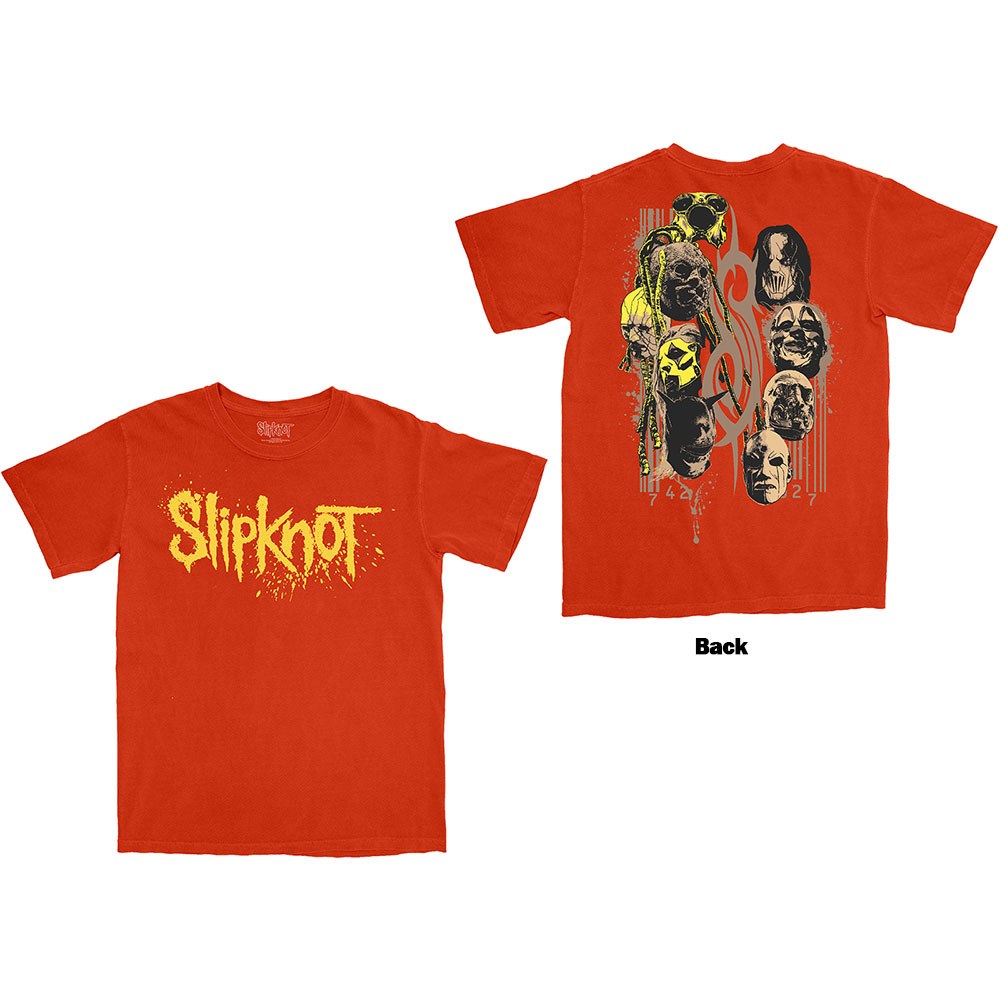 Slipknot - Splatter Logo Heren Tshirt - Oranje